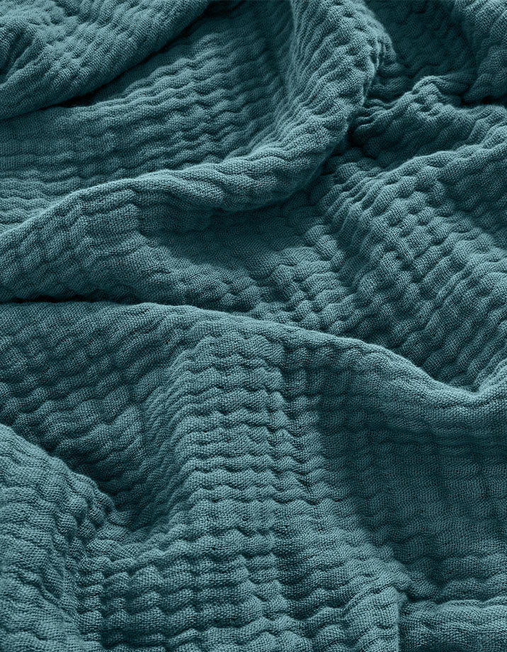 4-ply cotton gauze blanket - Aqua Green