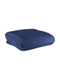 Plaid Copertina en gaze de coton - Bleu marine
