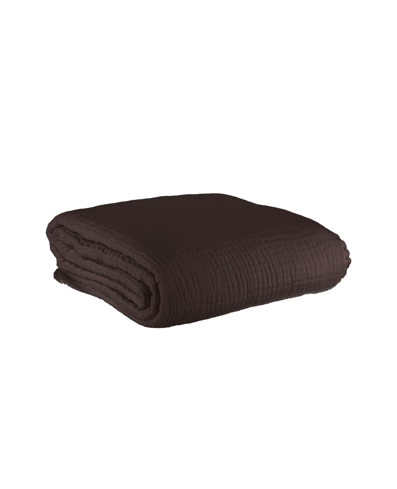 Plaid Copertina en gaze de coton - Olive noire