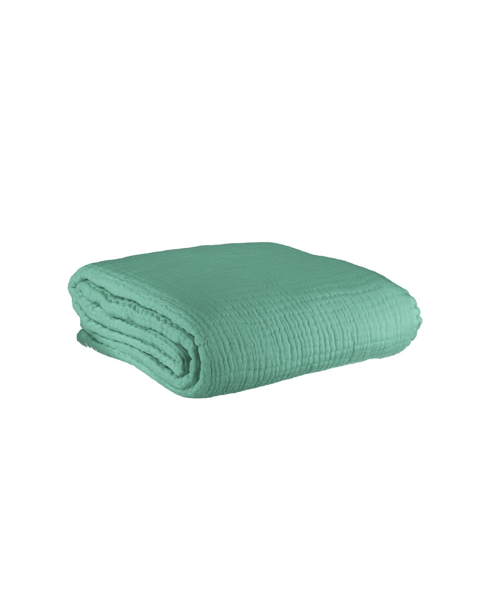 Plaid Copertina en gaze de coton - Vert amande