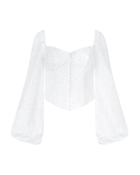 Chemise Plume style corset - Blanc