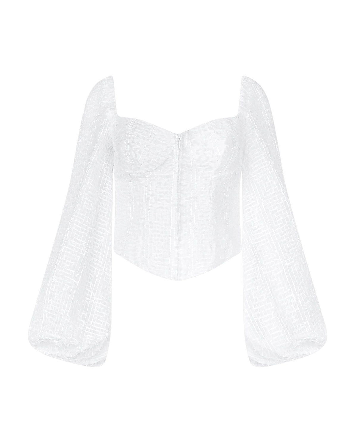 Chemise Plume style corset - Blanc