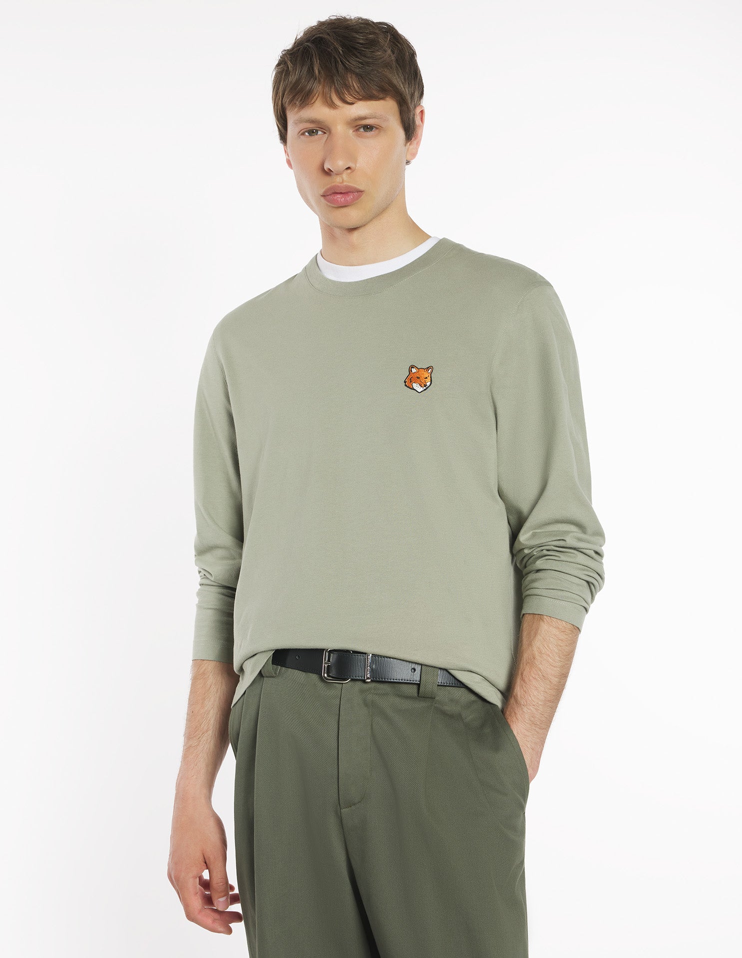Fox Head Regular Long Sleeve Tee-Shirt - Pebble