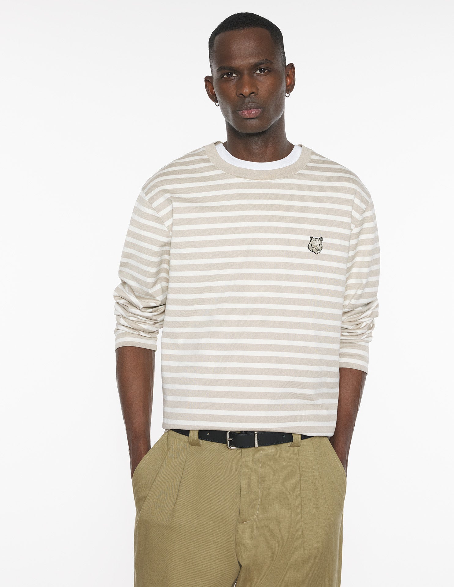 Fox Head Long Sleeve Tee-Shirt - Pure Cashmere/Tapioca