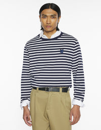 Fox Head Long Sleeve Tee-Shirt - Navy/White