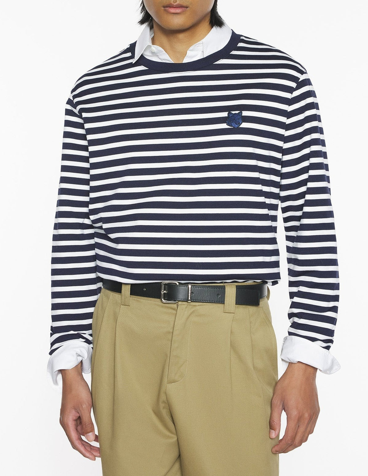 T-shirt à manches longues Fox Head - Navy & White