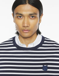 Fox Head Long Sleeve Tee-Shirt - Navy/White