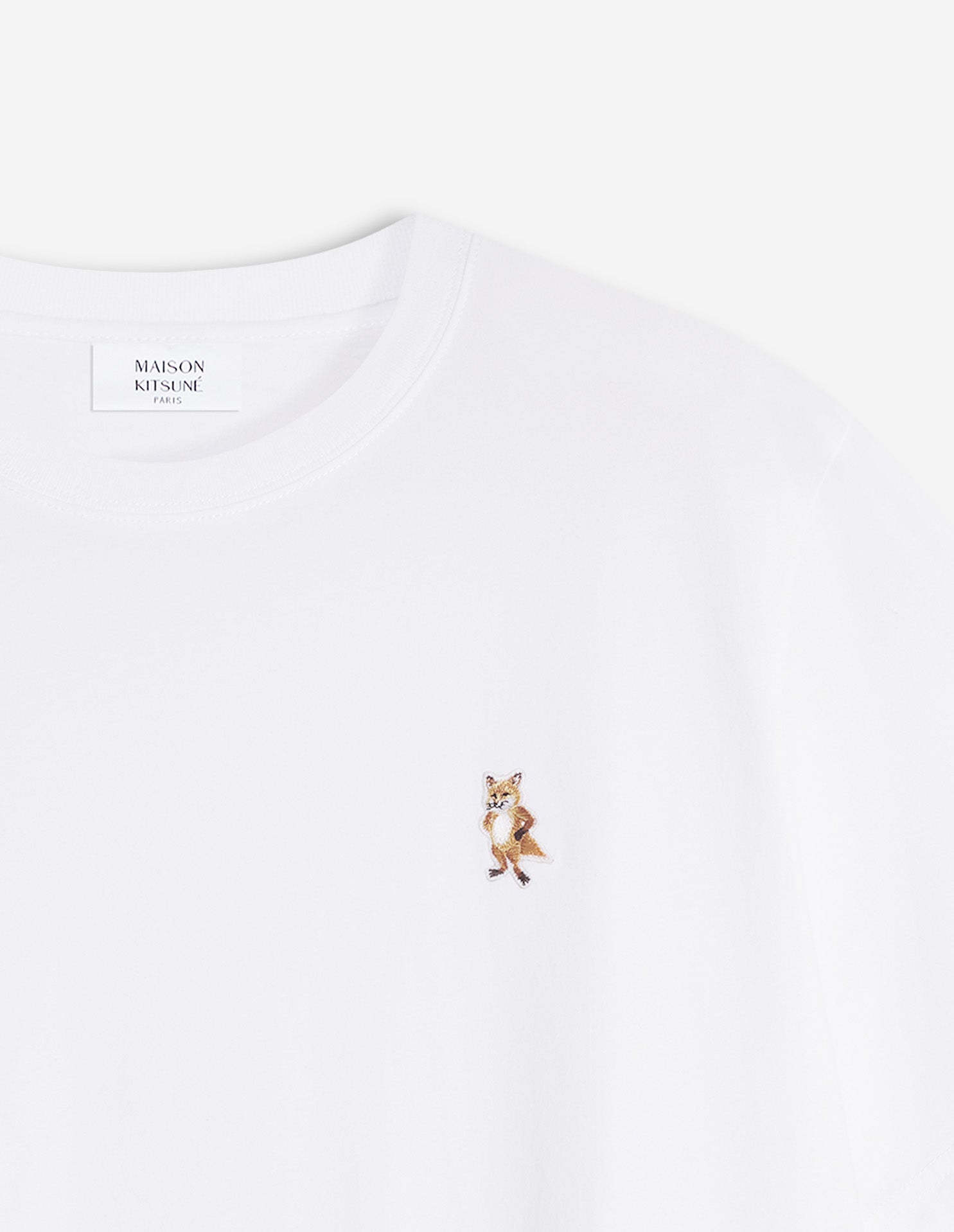 Standing Fox embroidered T-shirt - White