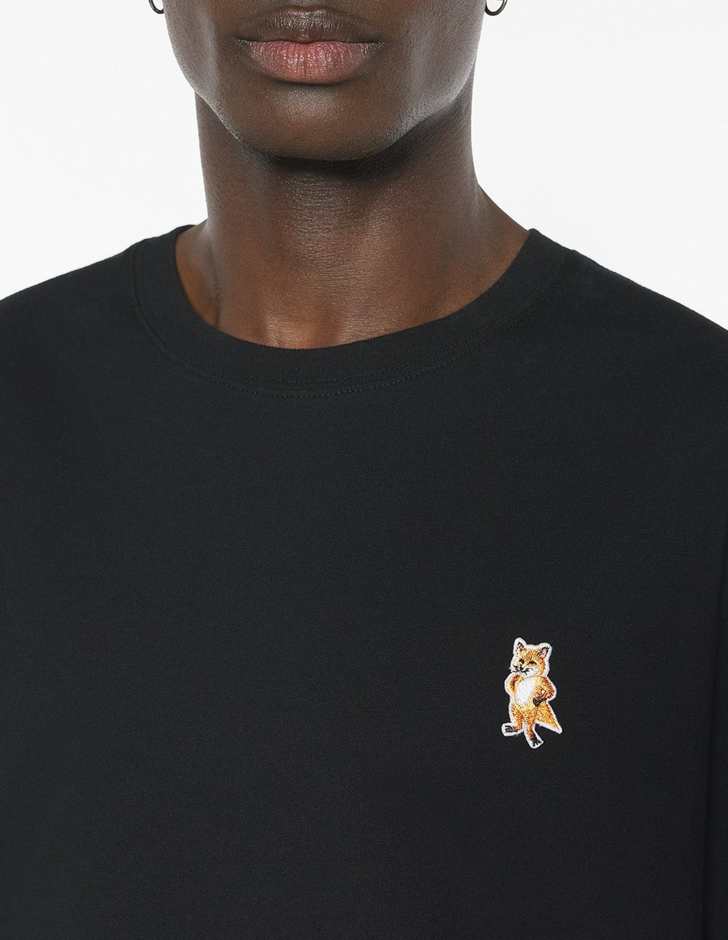 T-shirt brodé Standing Fox - Black