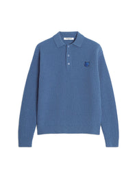 Polo à côtes Fox Head en laine - Dutch Blue
