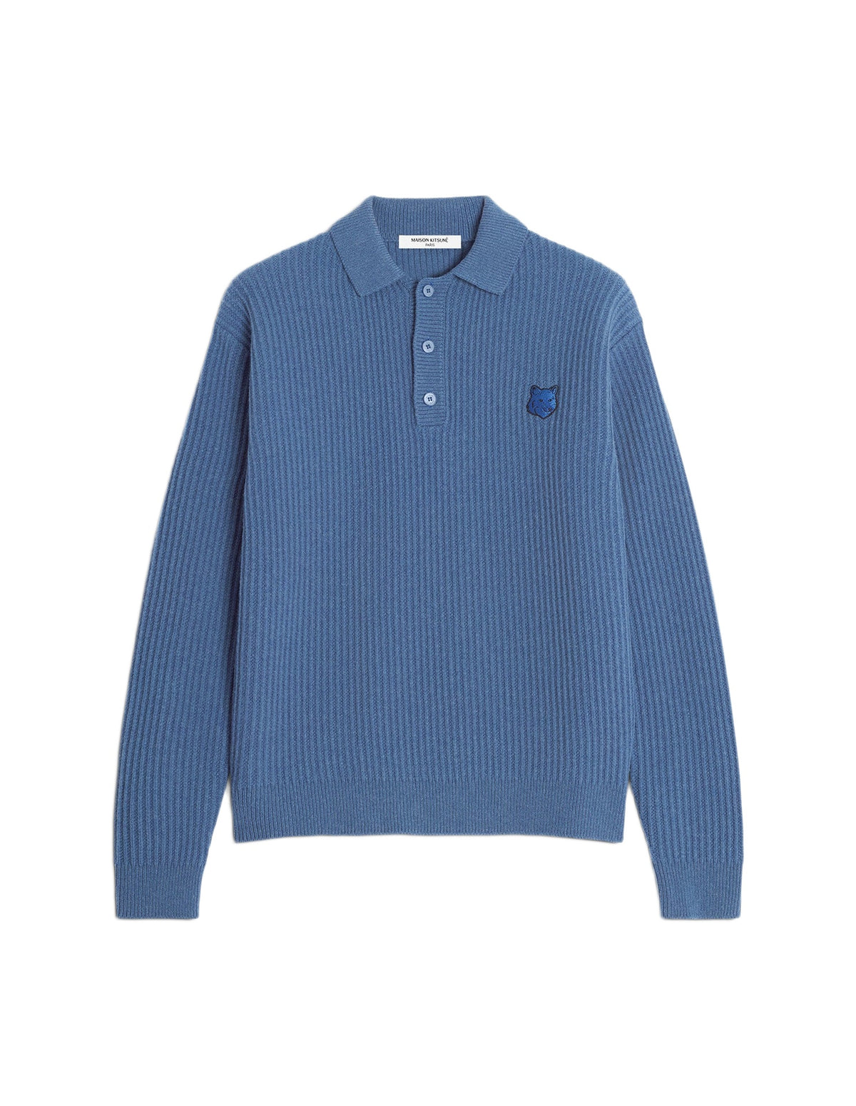 Polo à côtes Fox Head en laine - Dutch Blue