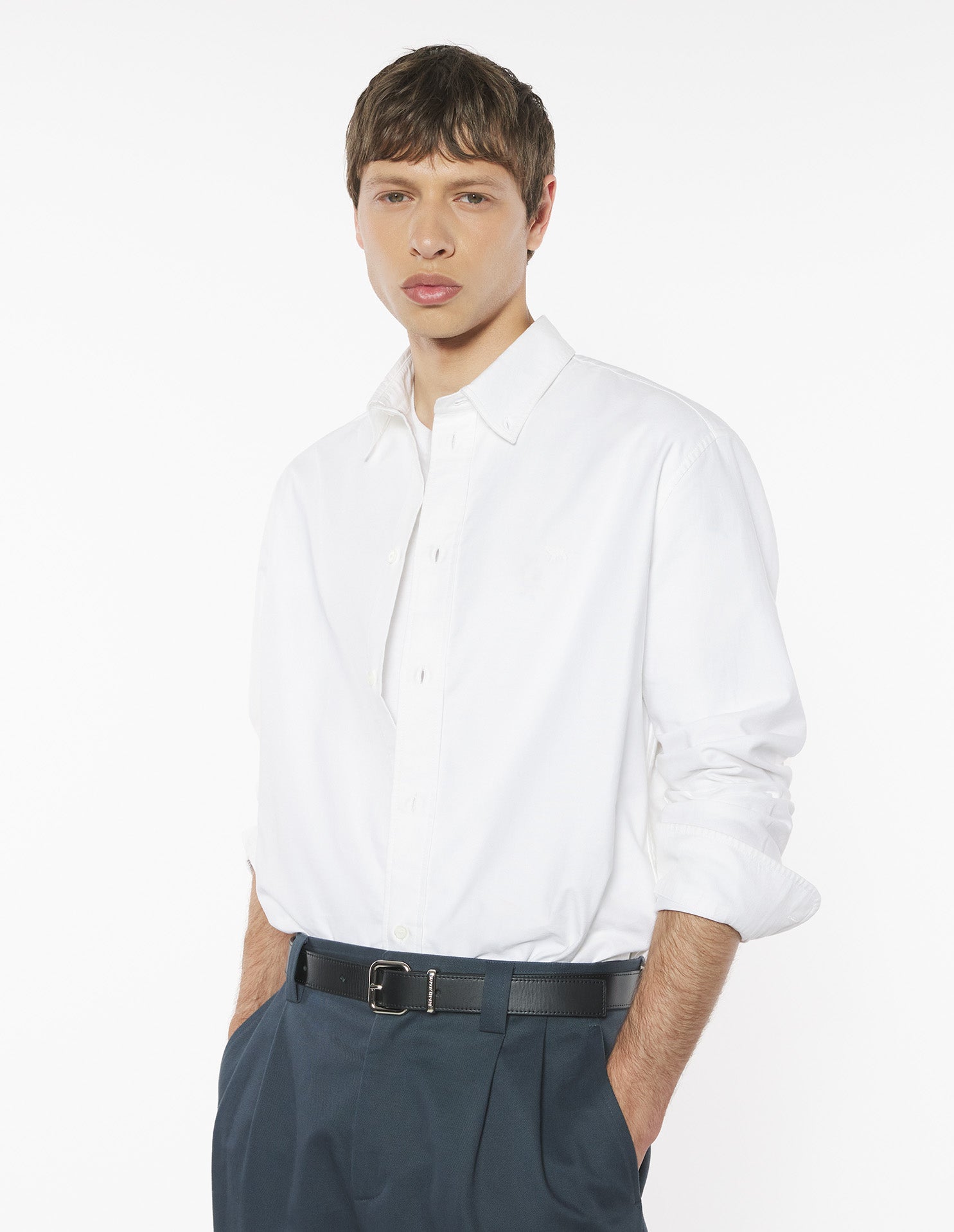 Profile Fox Button Down Shirt - White