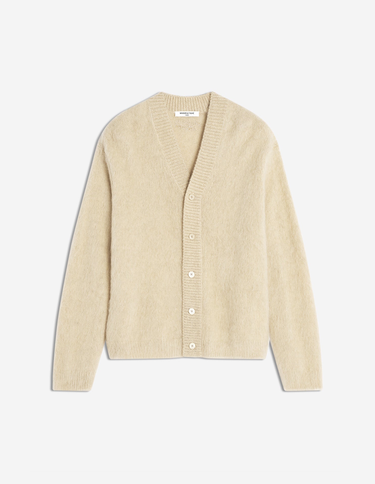 Brushed Mohair Comfort Cardigan - Safari