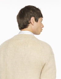 Brushed Mohair Comfort Cardigan - Safari