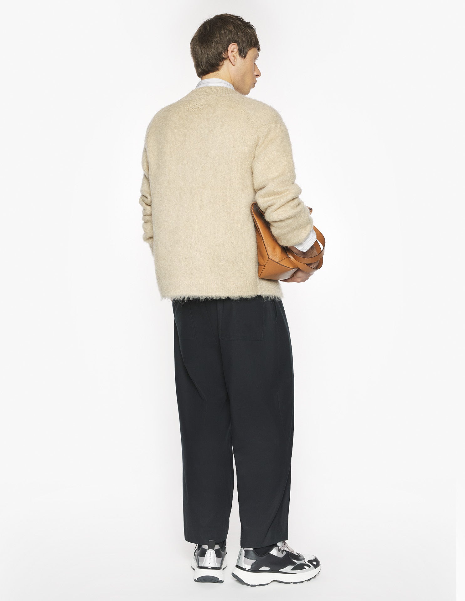 Brushed Mohair Comfort Cardigan - Safari