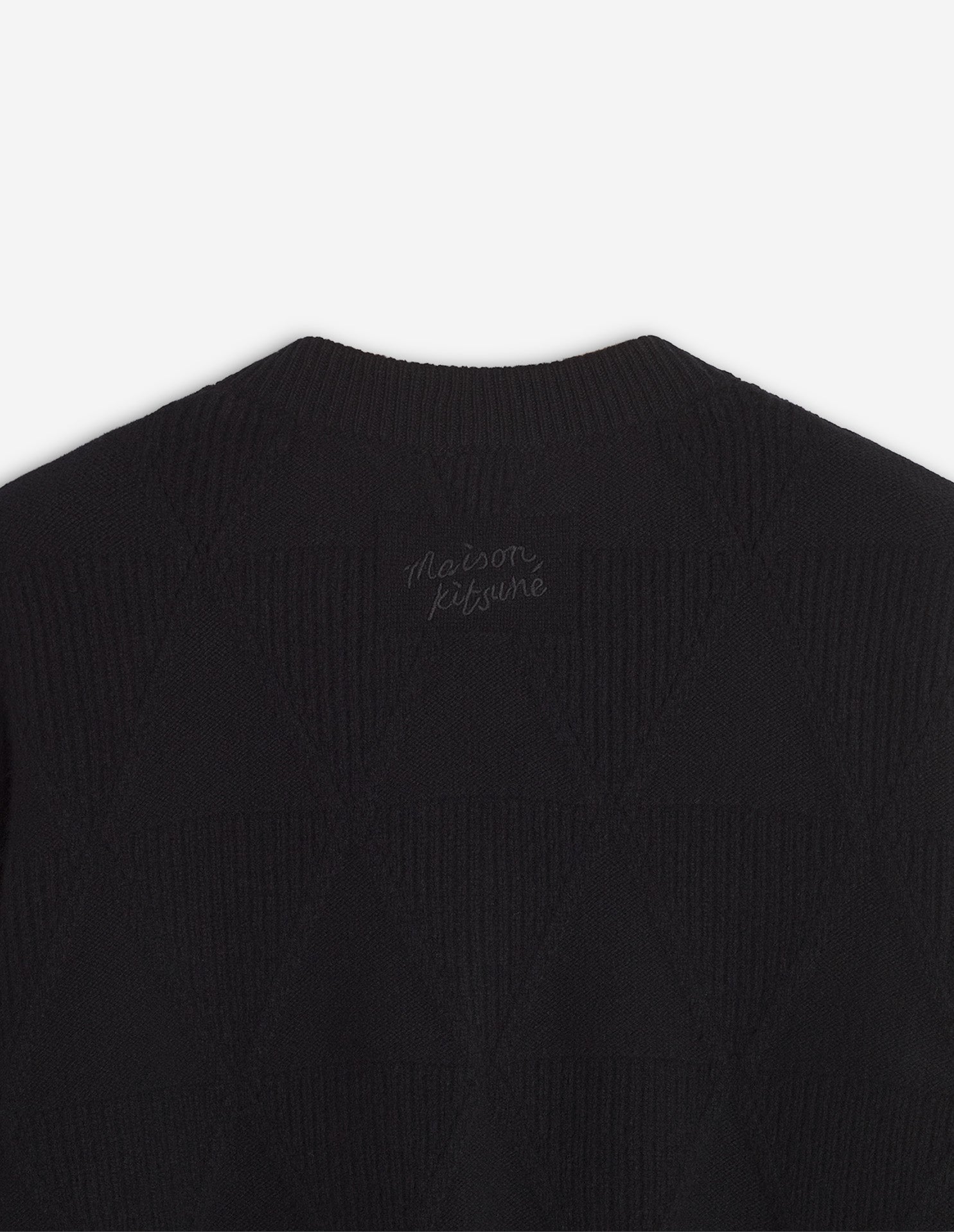 Textured Wool Argyle Cardigan - Black