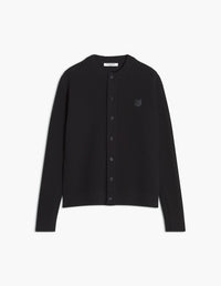 Fox Head Ribbed Regular Cardigan - Black