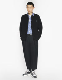 Fox Head Ribbed Regular Cardigan - Black