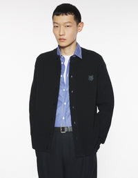 Fox Head Ribbed Regular Cardigan - Black