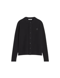 Cardigan côtelé Fox Head en laine - Black