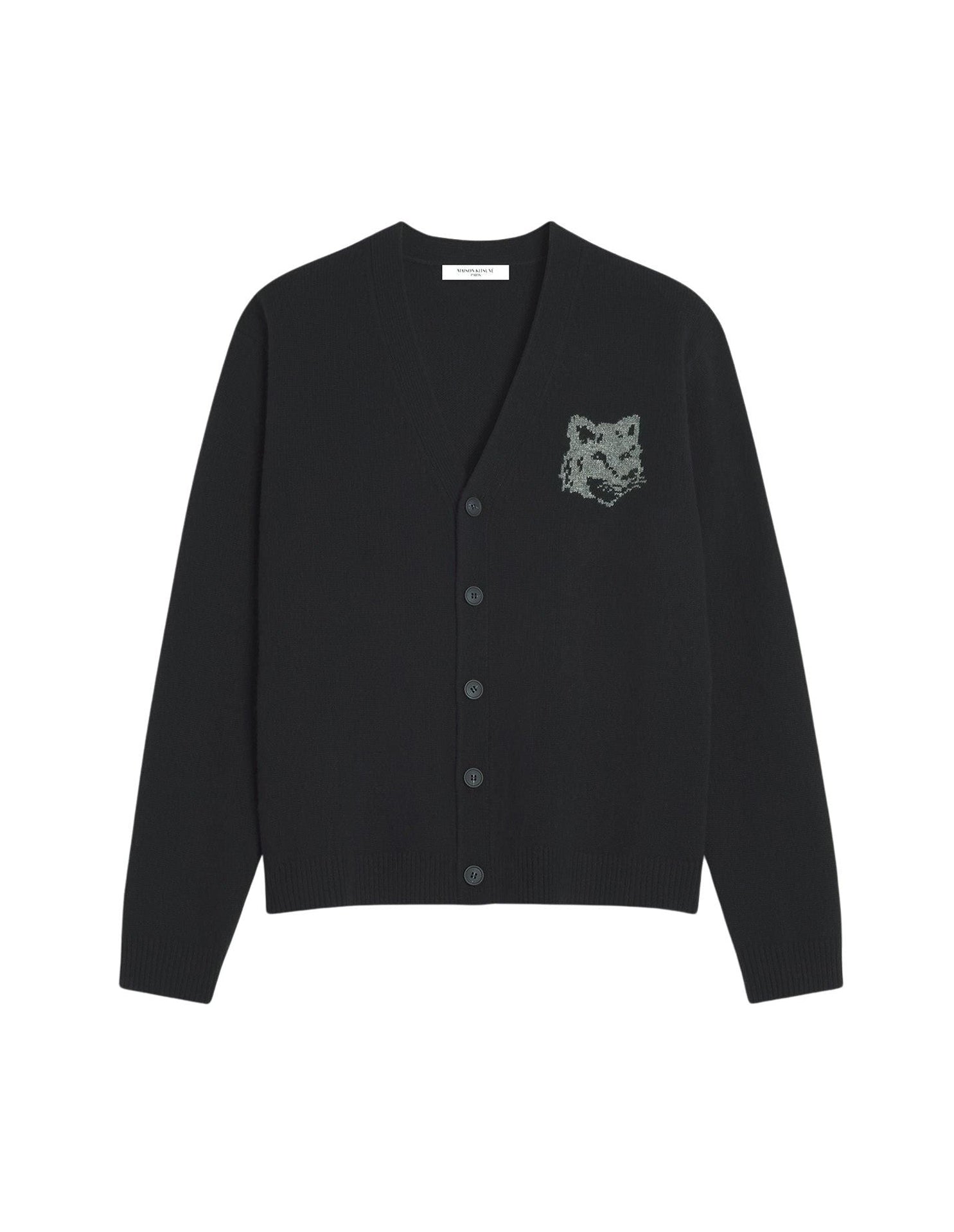 Wool print cardigan - Black & Medium Grey