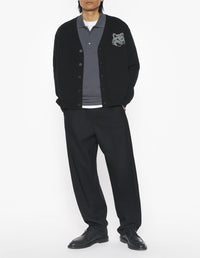 Wool print cardigan - Black & Medium Grey