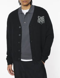 Wool print cardigan - Black & Medium Grey