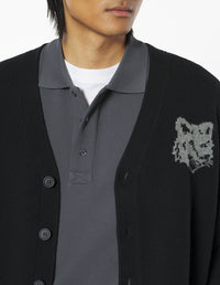 Wool print cardigan - Black & Medium Grey