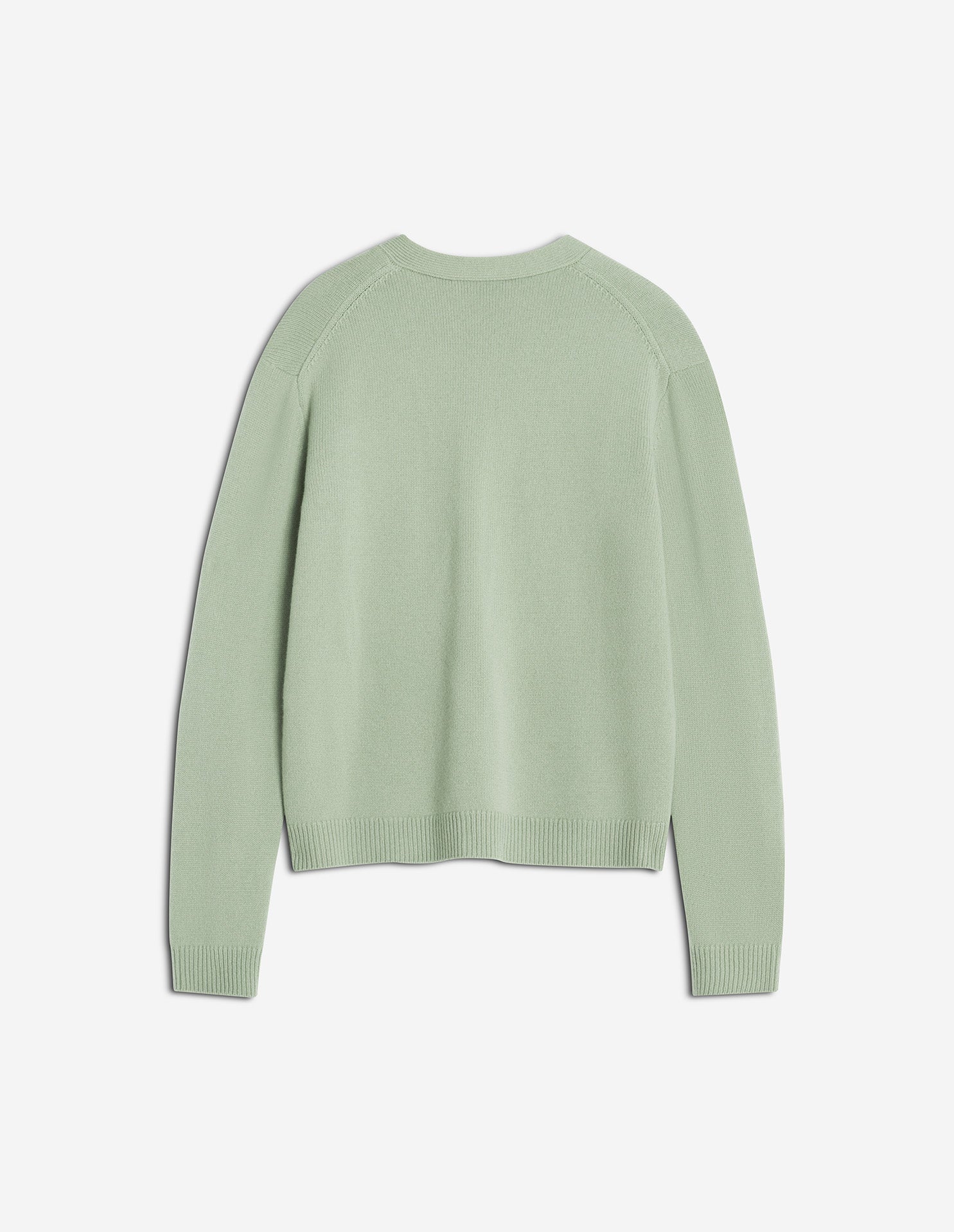 Fox Head Intarsia Merino Cardigan - Sea Foam/Solitary Star