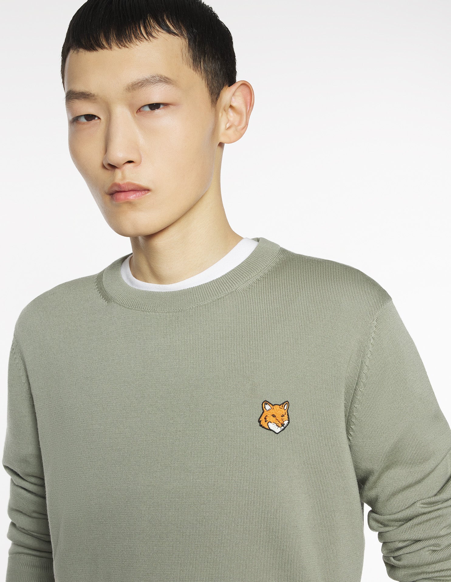 Fox Head Merino Regular Jumper - Pebble