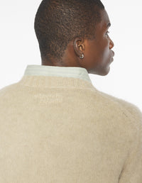 Brushed Mohair Comfort Jumper - Safari