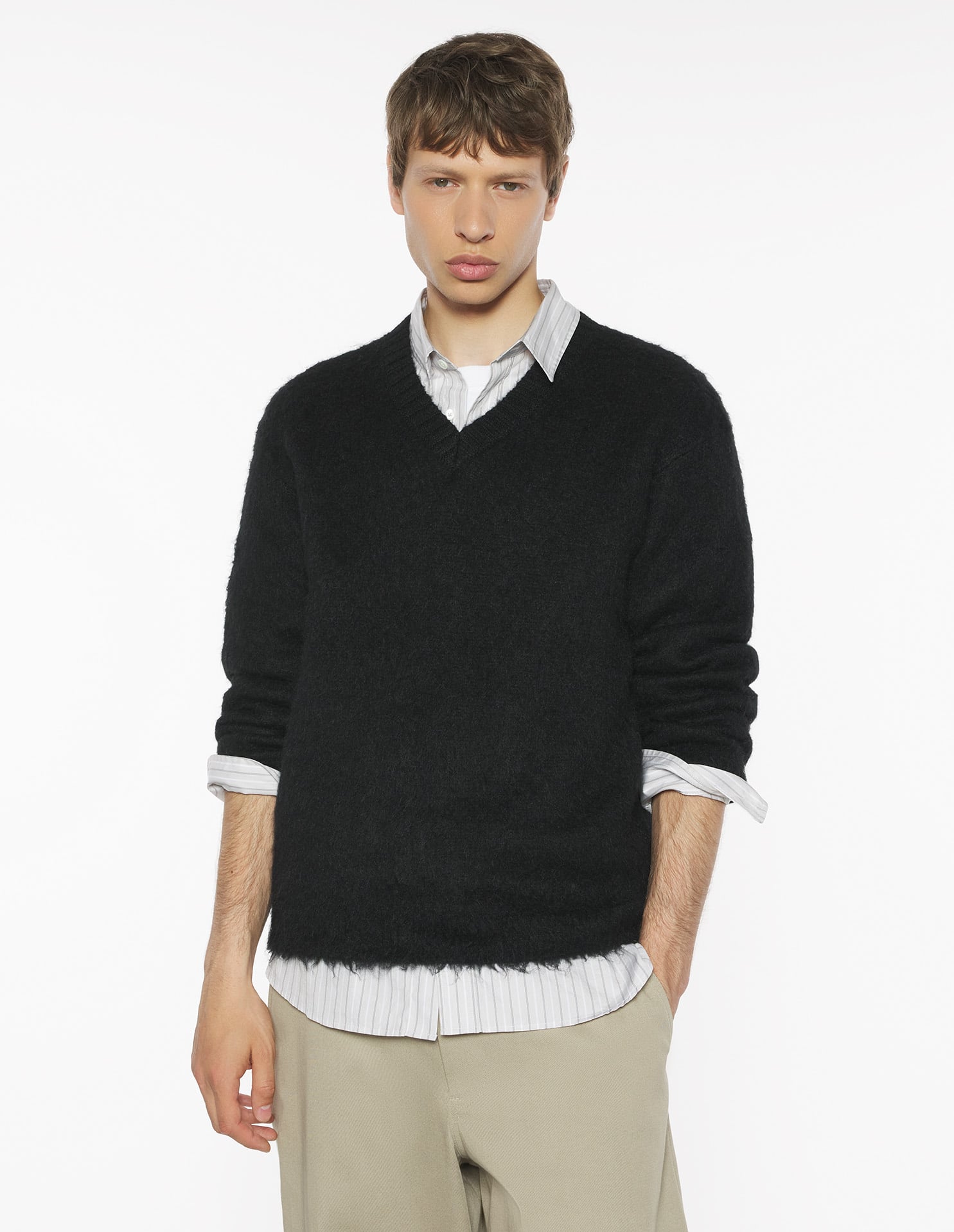 Brushed Mohair Comfort Jumper - Black