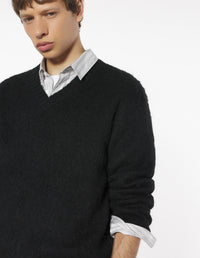 Brushed Mohair Comfort Jumper - Black