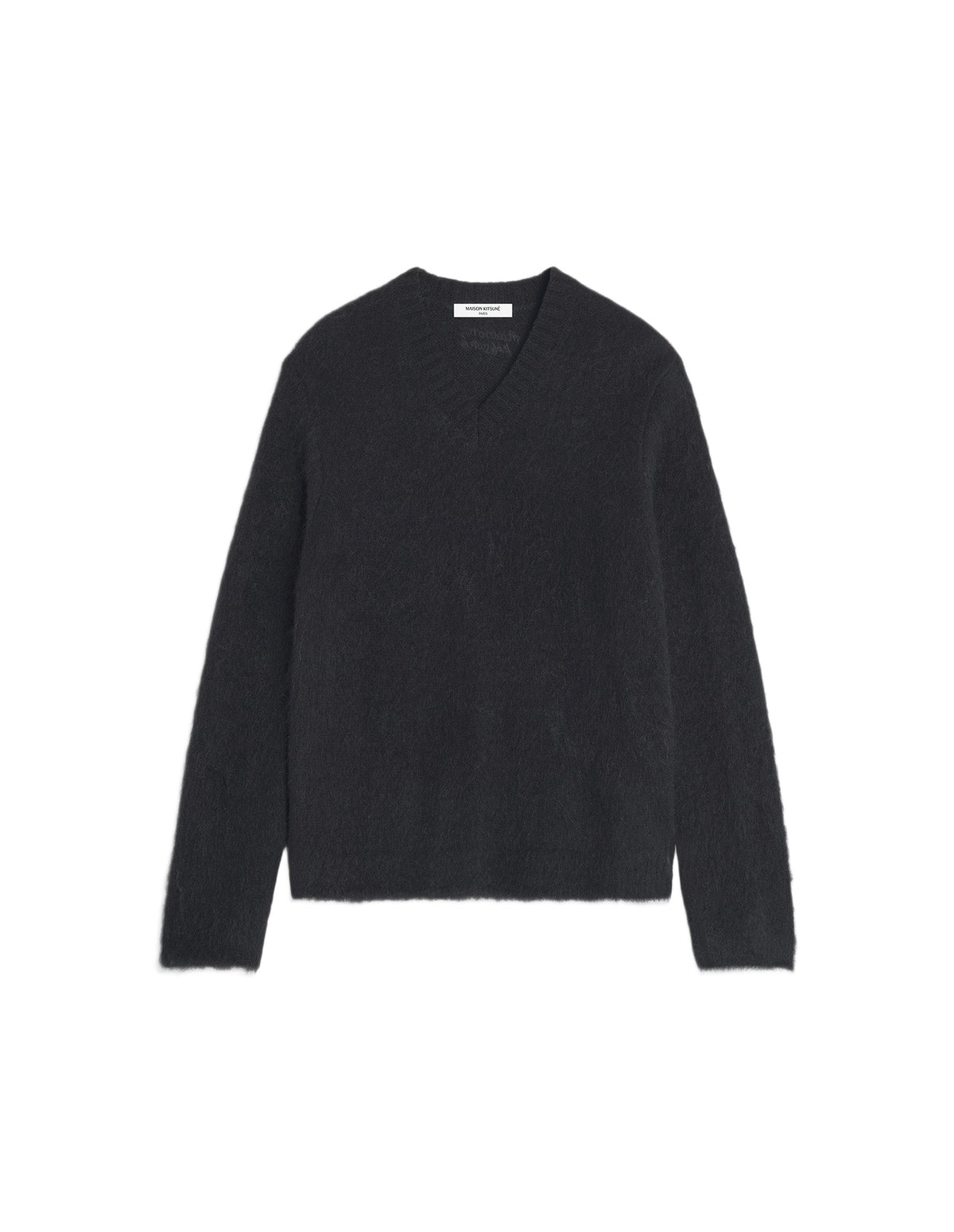 Pull à col V en laine - Black