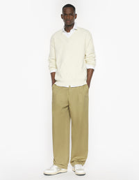 Textured Wool Argyle Jumper - Pure Ecru