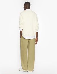 Textured Wool Argyle Jumper - Pure Ecru