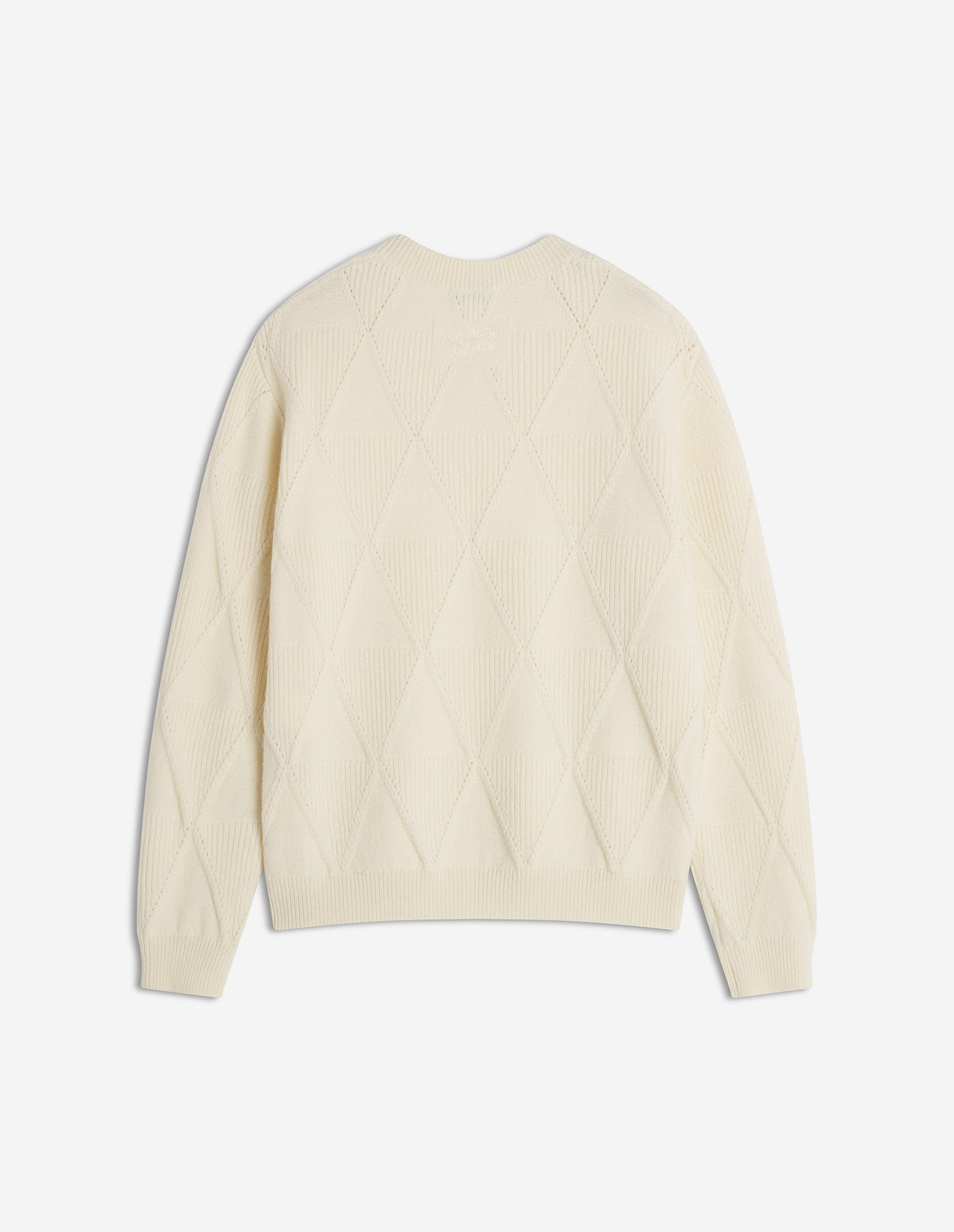 Textured Wool Argyle Jumper - Pure Ecru