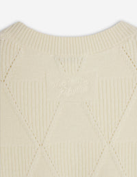 Textured Wool Argyle Jumper - Pure Ecru