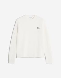 Fox Head Wool Ribbed Jumper - Ecru