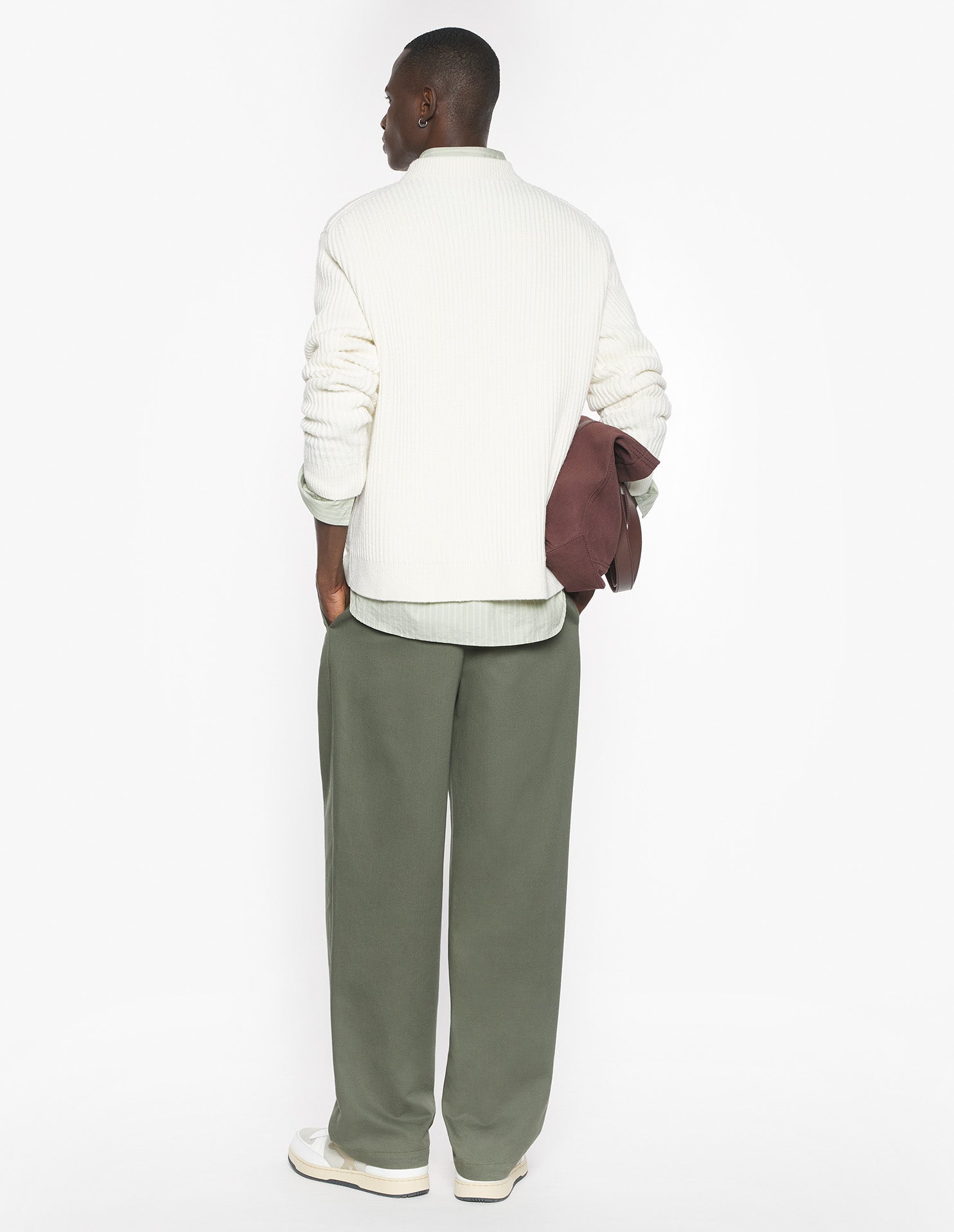 Fox Head Wool Ribbed Jumper - Ecru