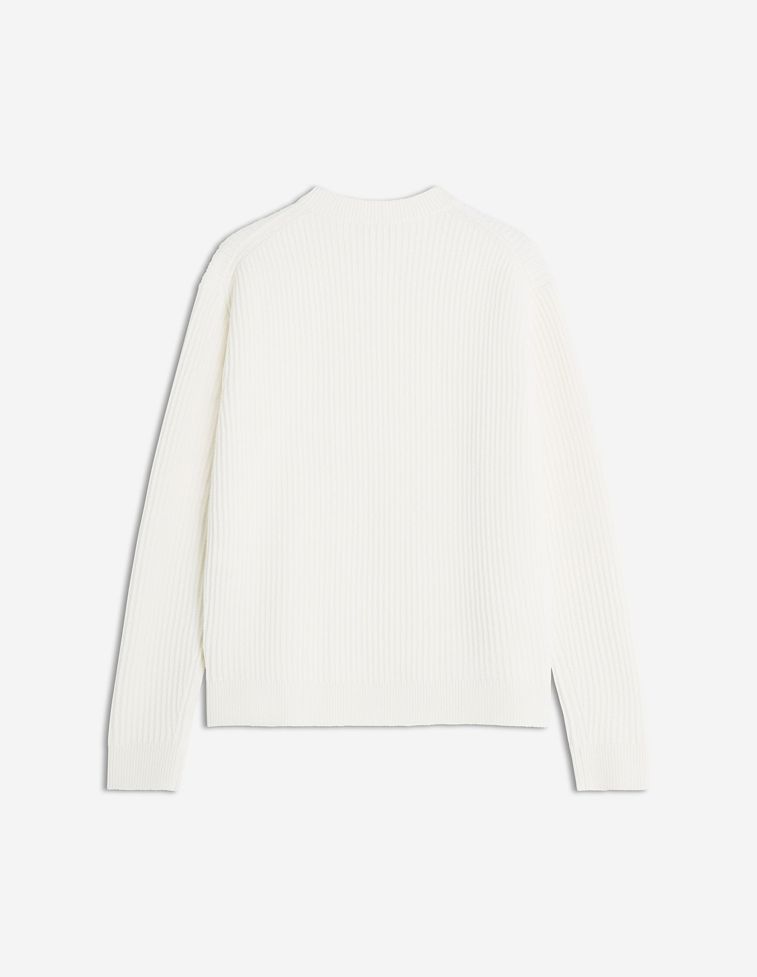 Fox Head Wool Ribbed Jumper - Ecru