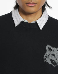 Jumper with wool print - Black & Medium Grey