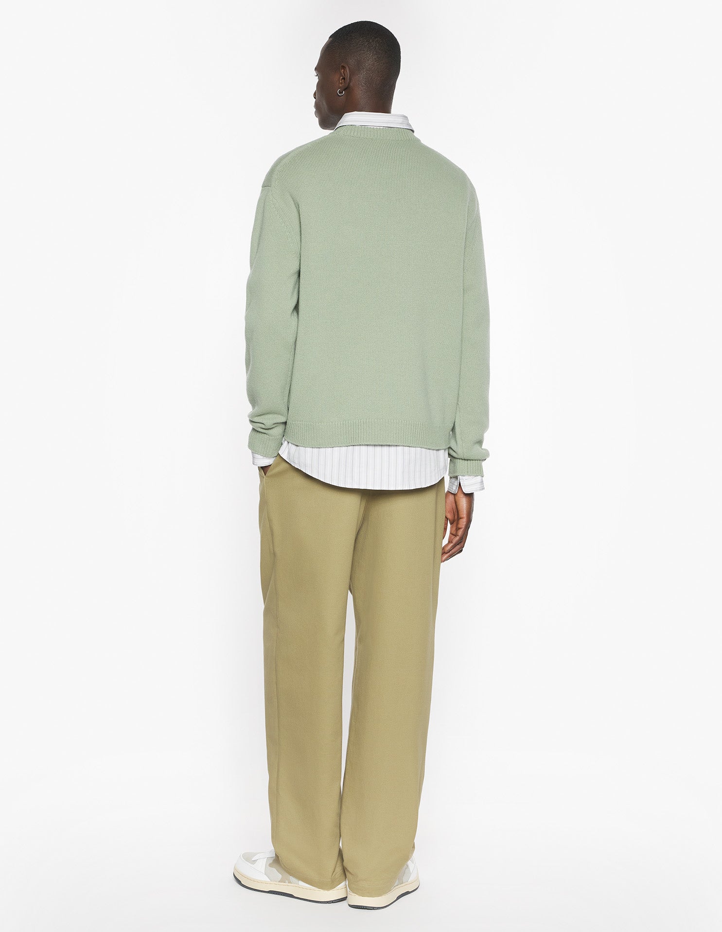 Fox Head Intarsia Merino Jumper - Sea Foam/Solitary Star