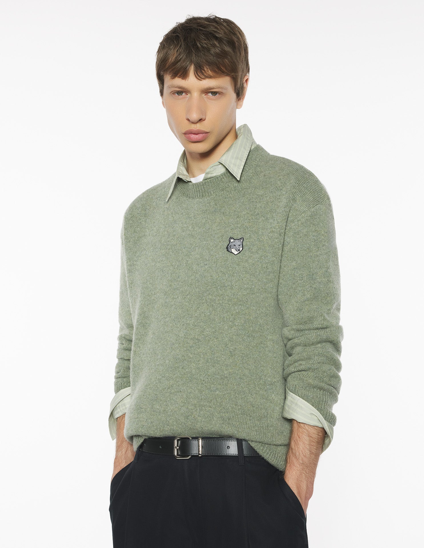 Fox Head Milano Lambswool Jumper - Pebble