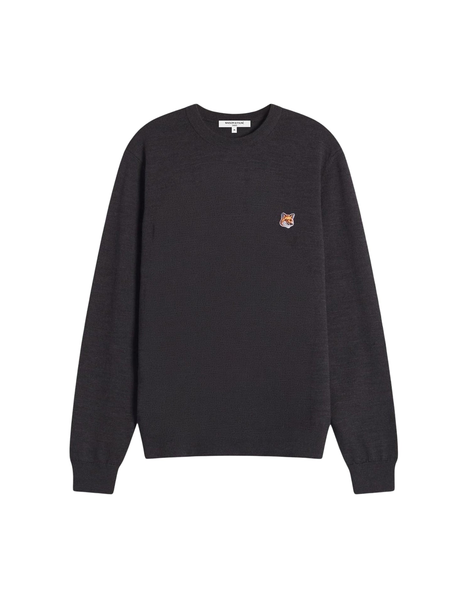 Jumper with embroidered wool badge - Anthracite Melange
