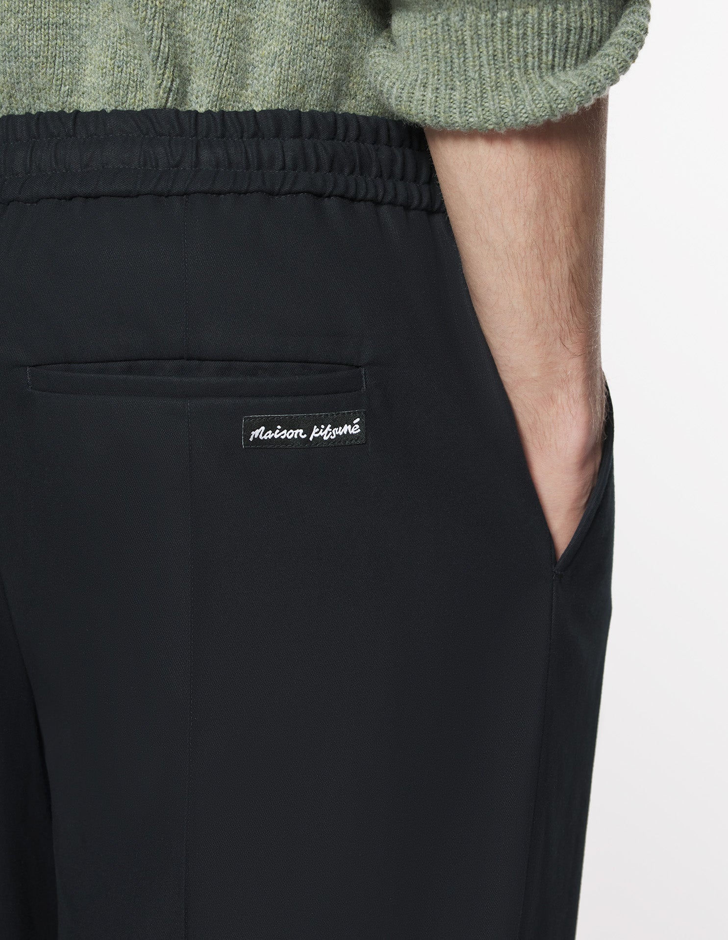 Elasticated Waist Pants - Black