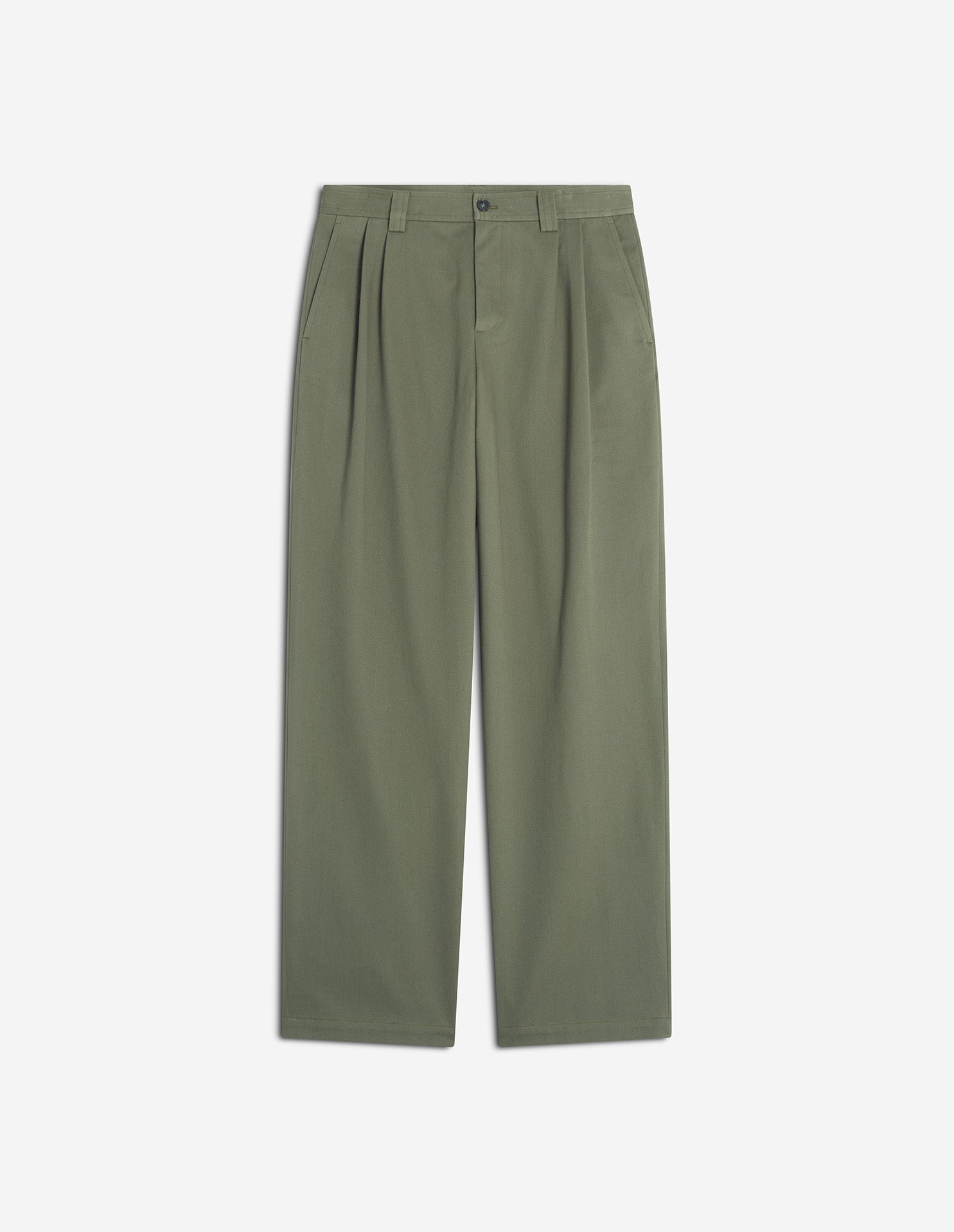 Relaxed Pleated Pants - Bay Leaf