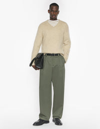 Relaxed Pleated Pants - Bay Leaf