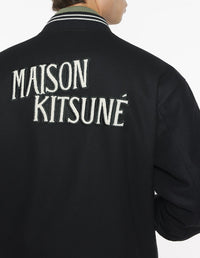 Blouson Teddy Varsity en laine - Black