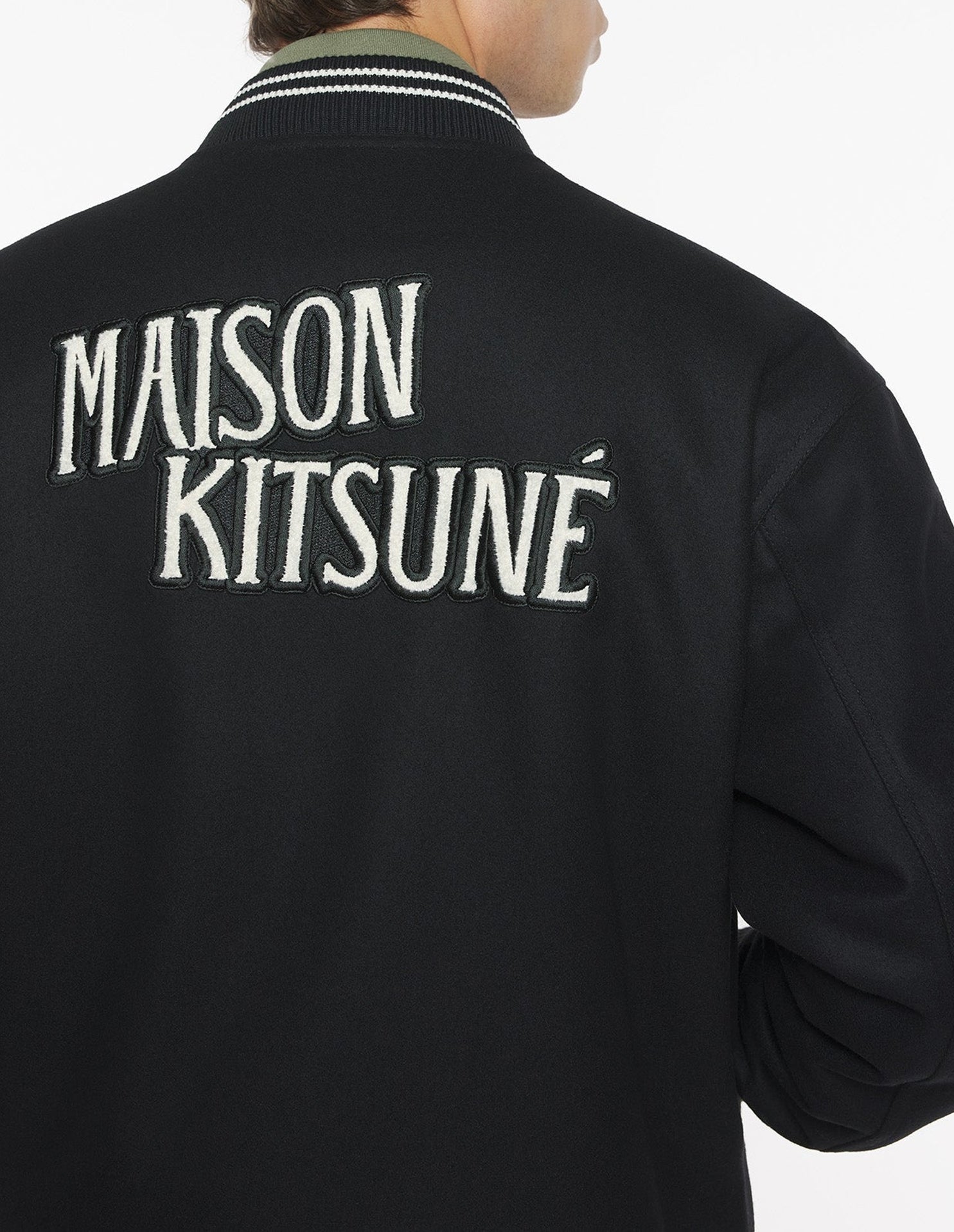 Blouson Teddy Varsity en laine - Black